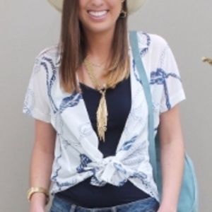 Cabi Boating Button Down Nautical Print Size S